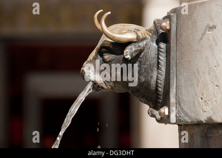 Tête de taureau, Fontaine Torico, Teruel, Espagne, Banque D'Images