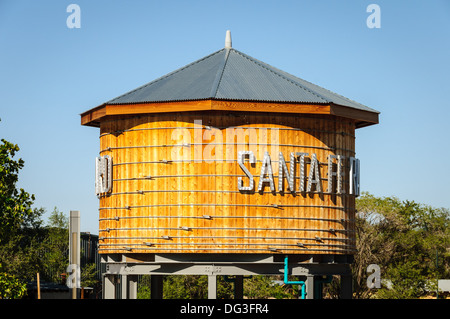 Château d'eau, les terrains ferroviaires, Santa Fe, Nouveau Mexique Banque D'Images