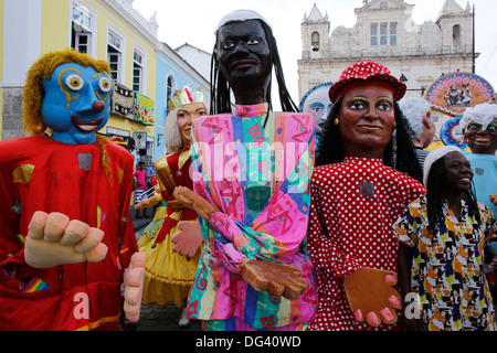 Salvador carnaval de rue dans le Pelourinho, Bahia, Brésil, Amérique du Sud Banque D'Images