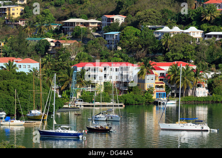 Marina Wickhams à Road Town, Tortola, Îles Vierges britanniques, Antilles, Caraïbes, Amérique Centrale Banque D'Images