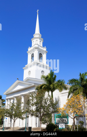 First Baptist Church, rue Main, Sarasota, Floride, États-Unis d'Amérique, Amérique du Nord Banque D'Images