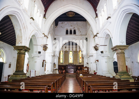 Intérieur de l'église anglicane All Saints, vieille ville de Galle, Site du patrimoine mondial de l'UNESCO sur la côte sud du Sri Lanka, en Asie Banque D'Images