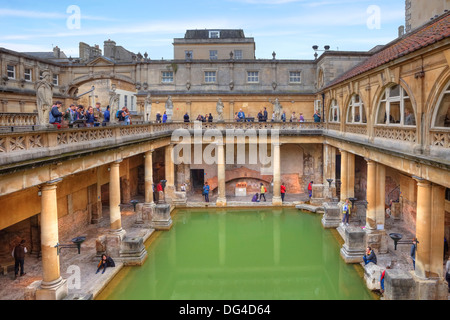 Bains romains, Bath, Somerset, Angleterre, Royaume-Uni Banque D'Images