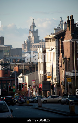 Foie Royal Liverpool Merseyside UK Bâtiments Banque D'Images