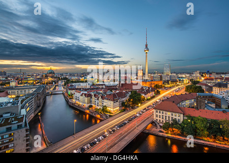 Berlin, Allemagne Vue d'en haut la rivière Spree. Banque D'Images