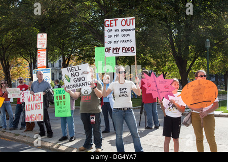 Mars contre Monsanto à Albany, État de New York Banque D'Images