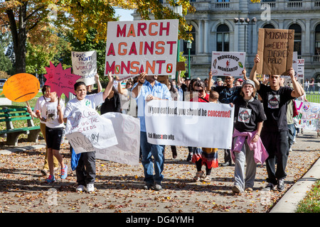 Mars contre Monsanto à Albany, État de New York Banque D'Images