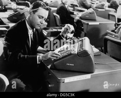 Jack Lemmon, sur-ensemble du film, 'l'appartement', United Artists, 1960 Banque D'Images