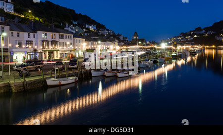 La Nuit du port de Looe Cornwall England UK Europe Banque D'Images