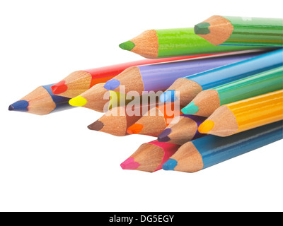 Crayons de couleur isolé sur fond blanc Banque D'Images