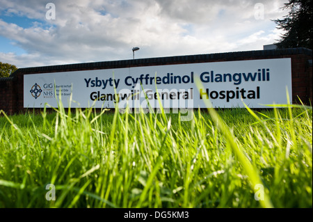 Enseigne à l'extérieur de l'hôpital général de l'ouest du pays de Galles, Carmarthen, pays de Galles, Royaume-Uni Banque D'Images