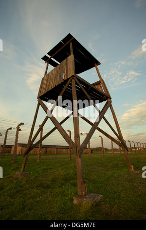 Mirador à Auschwitz Birkenau camp de concentration Banque D'Images