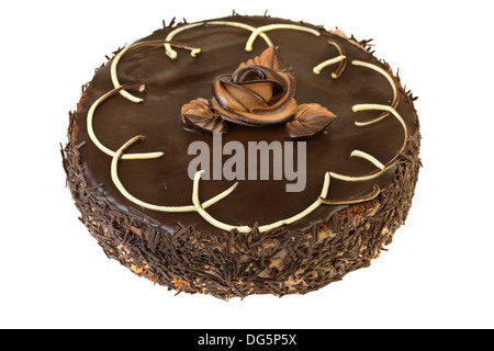 Gâteau au chocolat isolé sur fond blanc Banque D'Images