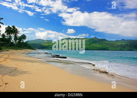 Rincon Beach, péninsule de Samana, République Dominicaine Banque D'Images