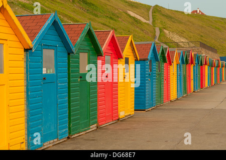 De cabines, Whitby, North Yorkshire, Angleterre Banque D'Images