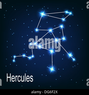 La constellation 'Hercules' étoile dans le ciel nocturne. Illus vectoriel Banque D'Images