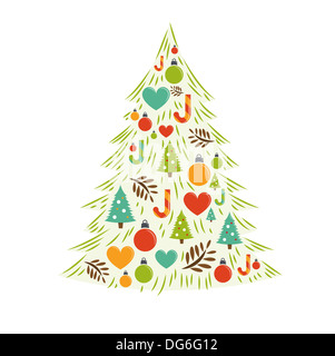 Carte de l'arbre de Noël vecteur. Vector illustration Banque D'Images