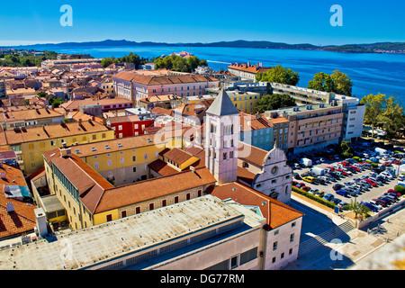 Antenne de toit vue sur la ville de Zadar, Dalmatie, Croatie Banque D'Images