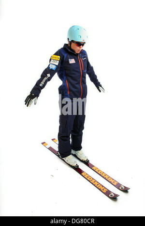 Park City, Utah, USA. 16 Oct, 2013. Ashley Caldwell, 20 de Ashburn, Virginie - Ski acrobatique. Sommet des médias Olympique USOC à Park City, Utah © Erich Schlegel/ZUMAPRESS.com/Alamy Live News Banque D'Images