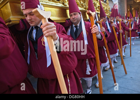 Lundi de Pâques procession (Cofradia del SantÃ-simo PerdÃ³n del Cristo).La Semaine Sainte. Murcia. Espagne Banque D'Images