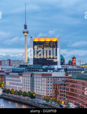 Berlin, Allemagne Vue d'en haut la rivière Spree. Banque D'Images