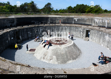 Le canon pour l'Allemand WW2 super cannon à Hansholm Musée du Bunker. Le Danemark. Banque D'Images