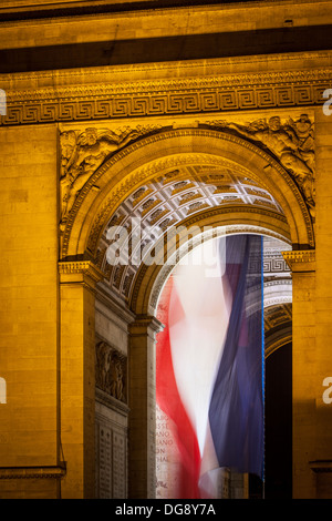 Les mouches à l'intérieur du pavillon de l'Arc de Triomphe, Paris France Banque D'Images