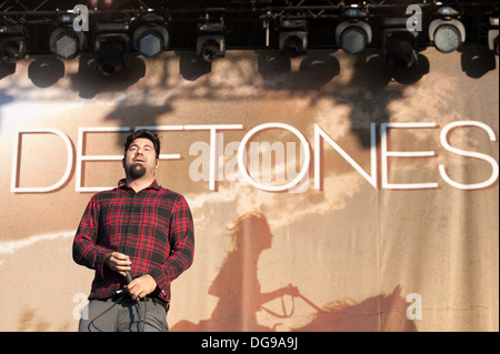 Chino Moreno chanteur de groupe de metal alternatif américain Deftones effectue à la Zurich Openair 2013. Banque D'Images