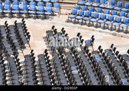 Israël, Césarée, l'amphithéâtre, sur la rive sud de la ville actuellement utilisés pour des spectacles en plein air Banque D'Images