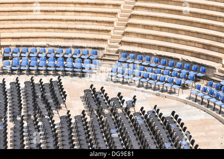 Israël, Césarée, l'amphithéâtre, sur la rive sud de la ville actuellement utilisés pour des spectacles en plein air Banque D'Images