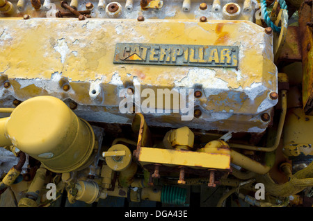 Ancien moteur du tracteur Caterpillar Banque D'Images