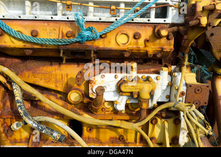 Ancien moteur du tracteur Caterpillar Banque D'Images