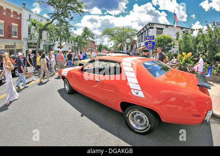 Voitures classiques sur l'affichage Sayville Long Island New York Banque D'Images