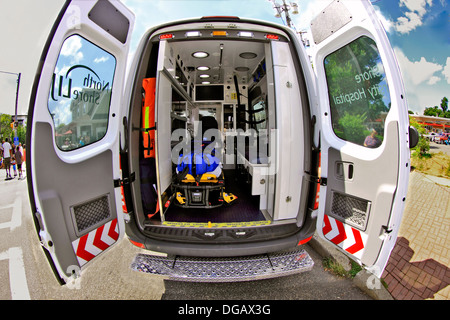 L'intérieur d'ambulance Long Island New York Banque D'Images