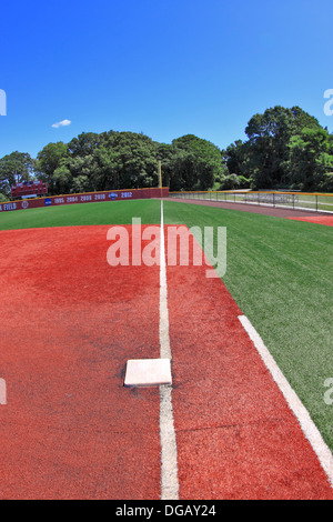 Sur le terrain de baseball Stony Brook Long Island New York Banque D'Images