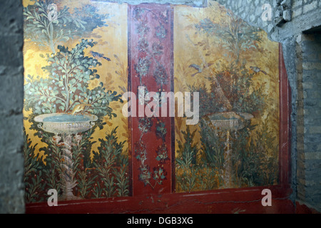 Fresque peinture murale / Villa de Poppée Oplonti Italie Banque D'Images