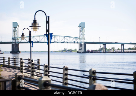 Cape Fear River Bridge, Wilmington, Caroline du Nord. Banque D'Images