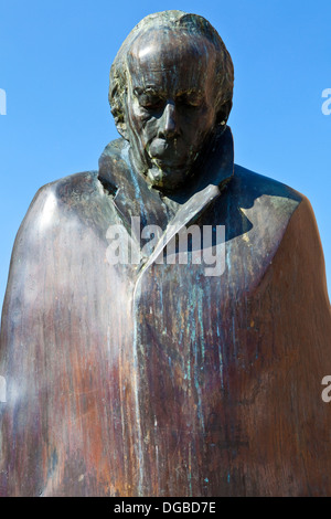 Une statue de pianiste et compositeur hongrois Bela Bartok situé dans le centre de Bruxelles, Belgique. Banque D'Images