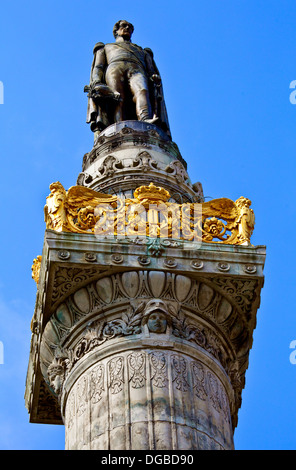Statue du Roi Léopold I statue sur la Colonne du Congrès à Bruxelles. Banque D'Images