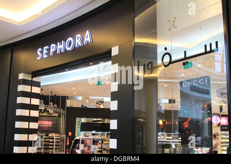 Entrée de la boutique Sephora dans le centre commercial de Dubaï Banque D'Images