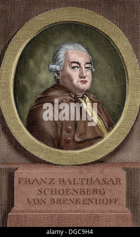 Franz von Brenkenhoff Balthasar Schonberg (1723-1780). L'économiste allemand et homme d'État. La gravure à l'histoire universelle, 1885. Banque D'Images