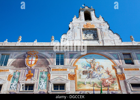 Palazzo San Giorgio sur le Vieux Port de Gênes Ligurie Italie Banque D'Images