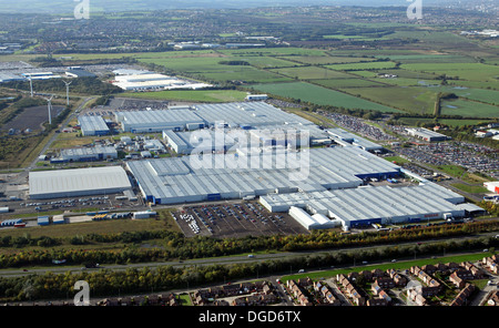 Vue aérienne de l'usine automobile Nissan usine à Washington près de Sunderland, Royaume-Uni Banque D'Images