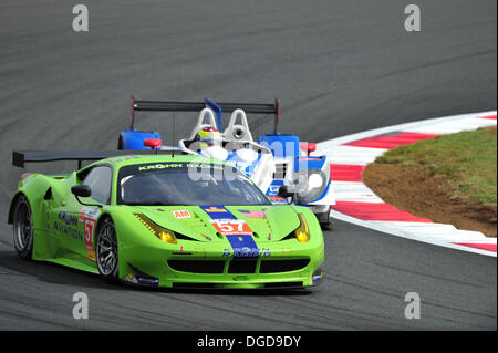 Shinozuka, Japon FUJI International Speedway. 18 Oct, 2013. 6 heures d'endurance FIA WEC endurance, la pratique. # 57 KROHN RACING (USA) Ferrari F458 TRACY KROHN (USA) NICLAS JONSSON (OVE) Maurizio Mediani (ITA) : Action de Crédit Plus Sport/Alamy Live News Banque D'Images