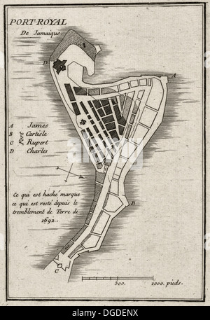 Port Royal, en Jamaïque , Port-Royal de Jamaique. 1755 Banque D'Images