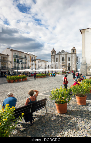 Praca do Giraldo, Evora, Alentejo, Portugal, Europe Banque D'Images