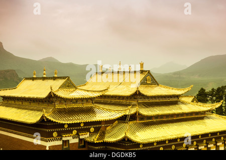 Temple. Temple Langmusi à Gansu. Chine Banque D'Images