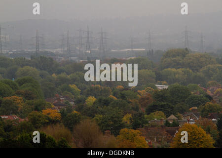 Wimbledon, Londres, Royaume-Uni. 19 octobre 2013. Couleurs d'automne le matin dans le sud-ouest de London Crédit : amer ghazzal/Alamy Live News Banque D'Images