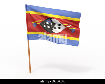 D'un drapeau qui flotte dans le vent. Le Swaziland. 3d Banque D'Images