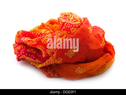 Foulard orange isolé sur fond blanc Banque D'Images